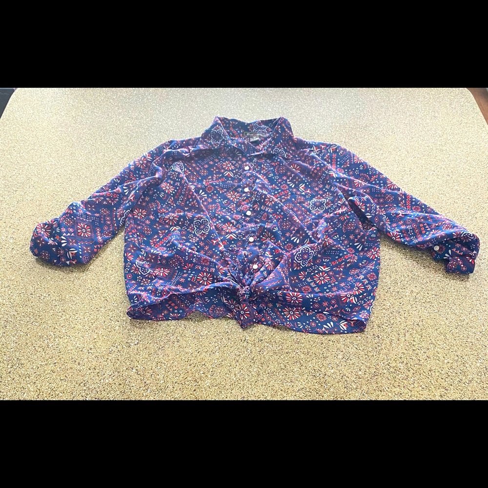 USED Just One Floral Shirt